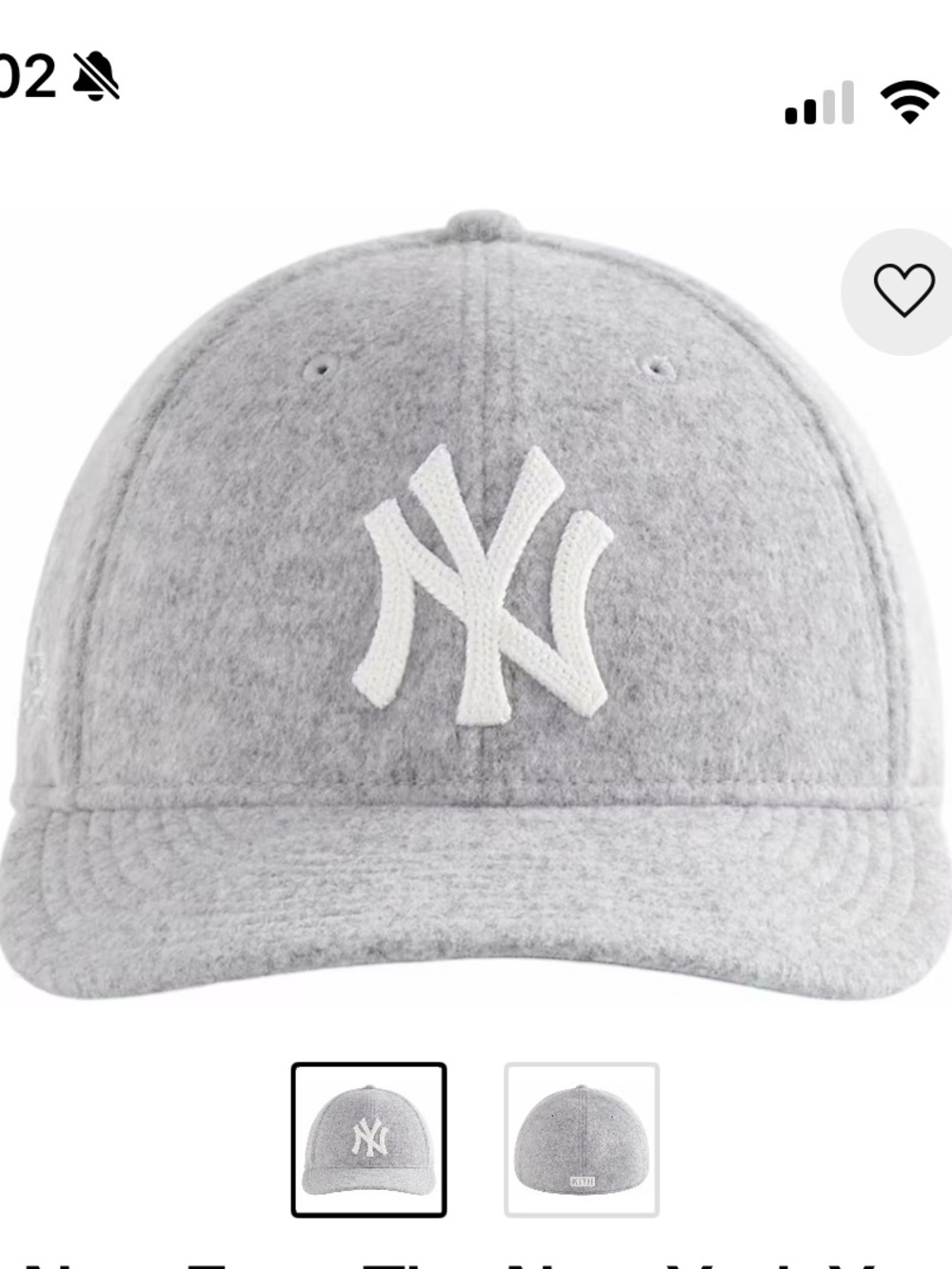 Kith & New era for the new york yankees Grey Brushed Jersey Fitted Cap